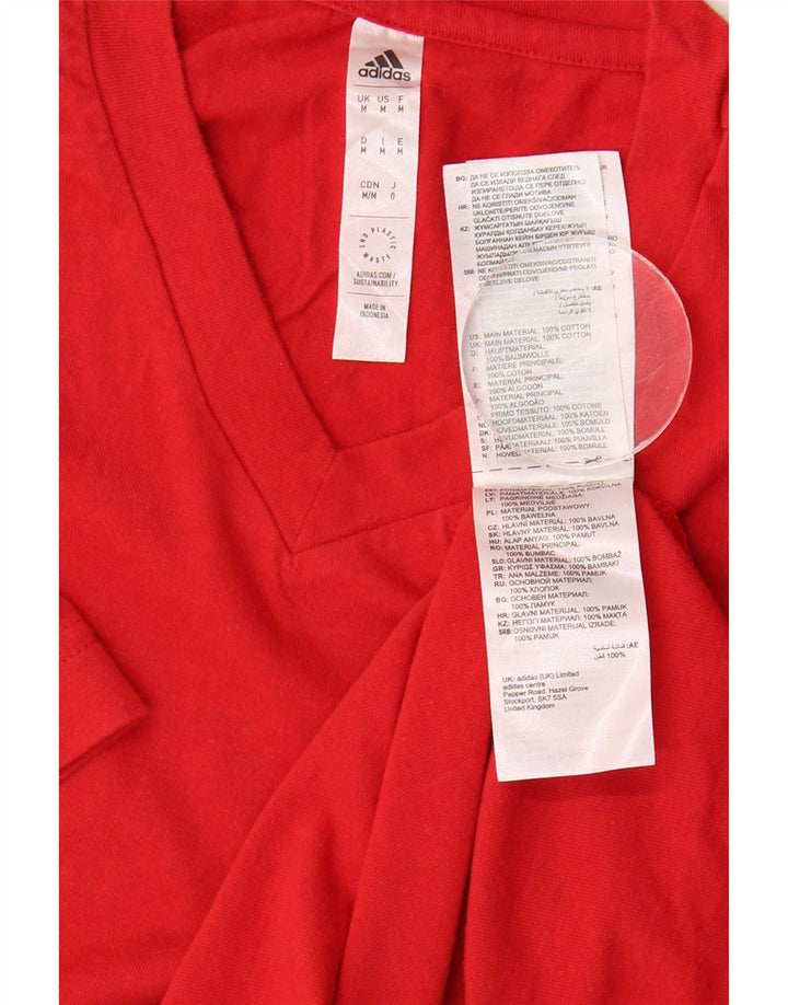 Adidas Herren T-Shirt Top Mittelrote Baumwolle