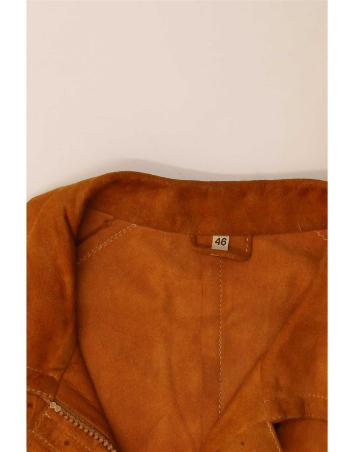 Vintage Damen Wildlederjacke IT 46 Großes Beige Leder