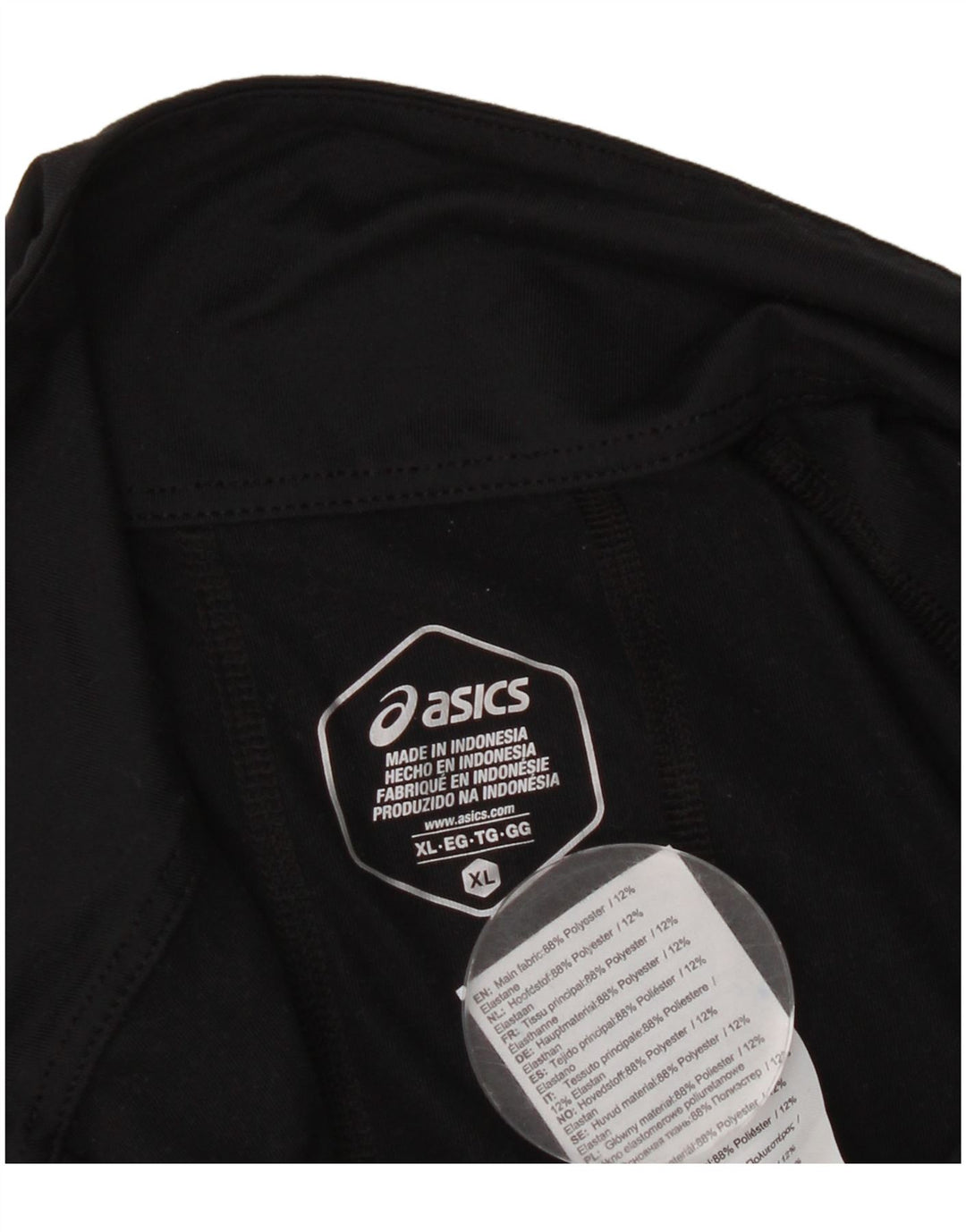 Asics Herren-Pullover-Trainingsanzug mit Reißverschluss, XL, Schwarz, Polyester