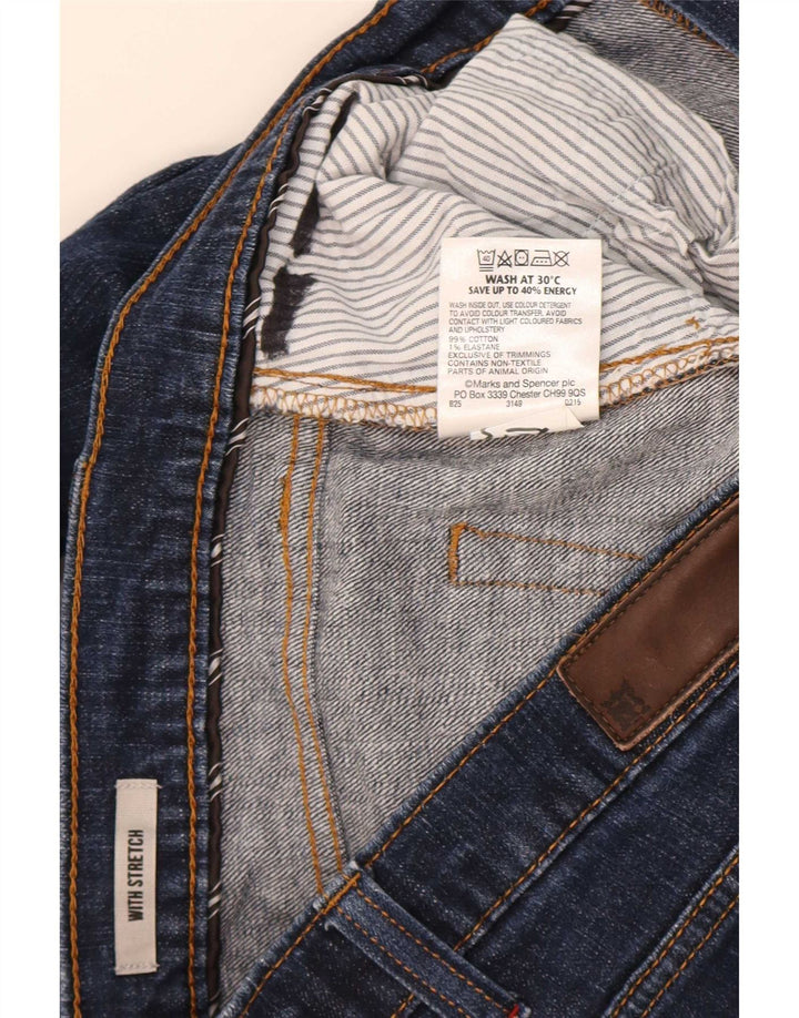 Marks & Spencer Herren Straight Jeans W36 L31 Marineblaue Baumwolle