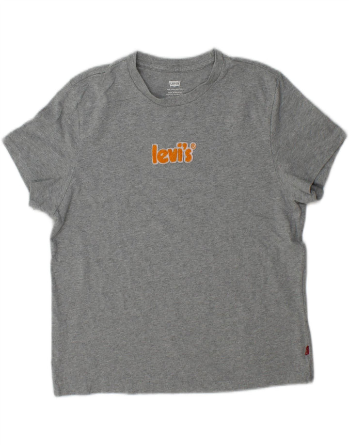 Levi's Damen-T-Shirt in Übergröße mit Grafik, UK 10, Größe S, Grau