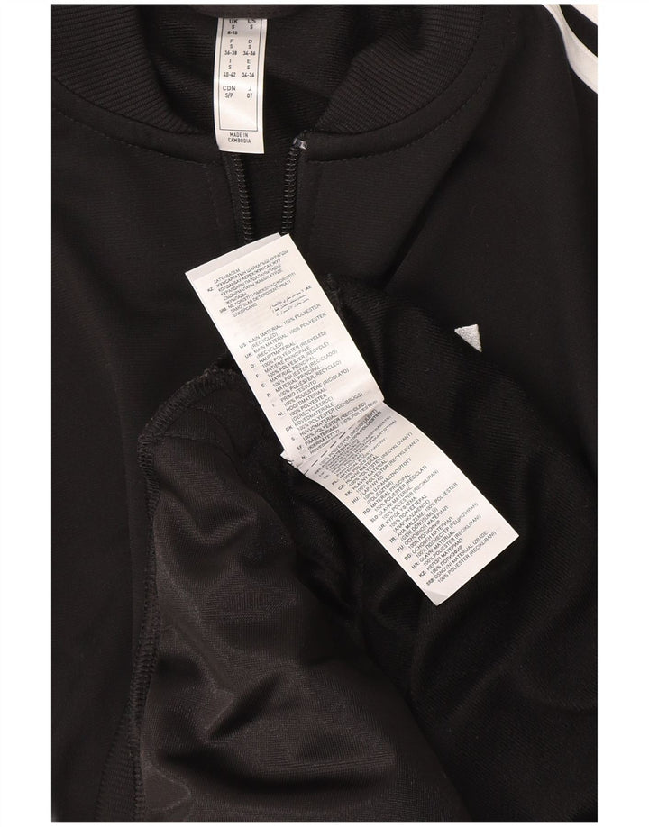 Adidas Damen Trainingsanzug Top Jacke UK 8/10 Small Schwarz Polyester