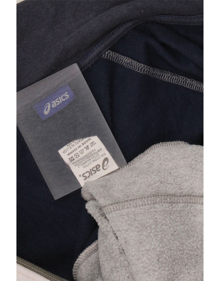 ASICS Herren-Trainingsanzugoberjacke aus mittelgrauer Colourblock-Baumwolle