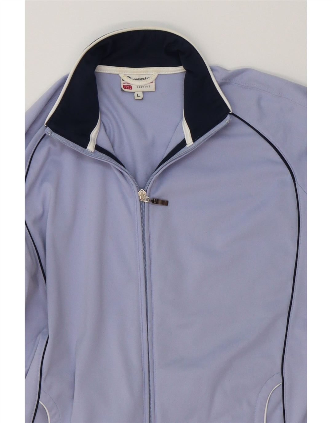 CHAMPION Womens Easy Fit Tracksuit Top Jacket UK 16 Large Blue Polyester Vintage Champion and Second-Hand Champion from Messina Hembry 