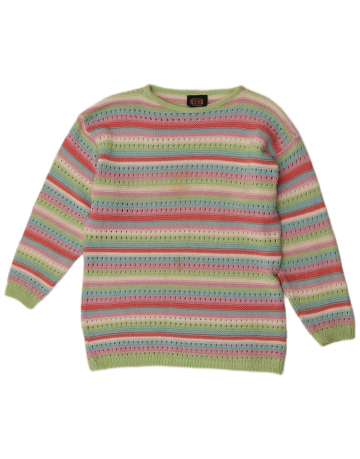 Redok Damen-Pullover mit U-Boot-Ausschnitt, Gr. 40, groß, mehrfarbig gestreift