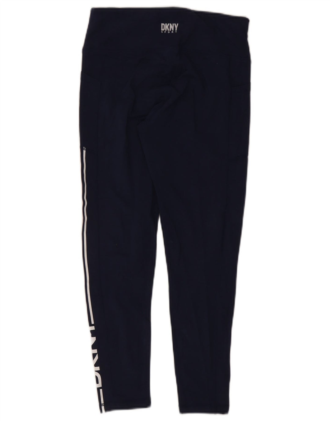 Dkny Womens Graphic Leggings UK 8 Small Marineblau Farbblock