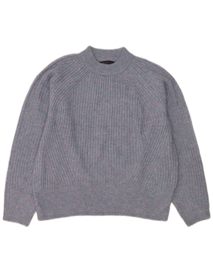 Marks & Spencer Rollkragenpullover für Damen, Gr. 14, mittelblau meliert