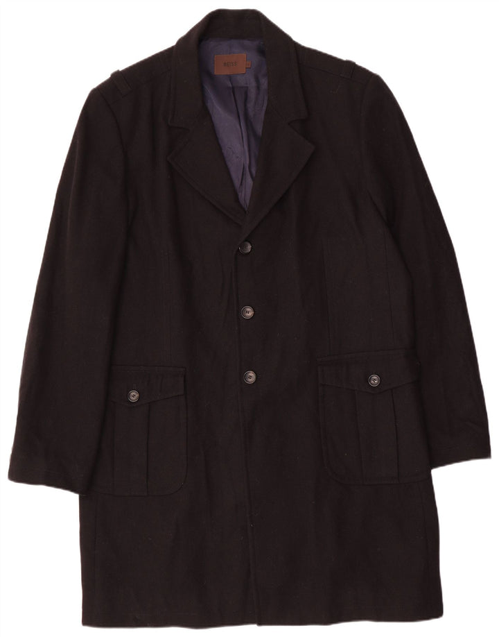 Reiss Herrenmantel UK 44 2XL Marineblaue Schurwolle