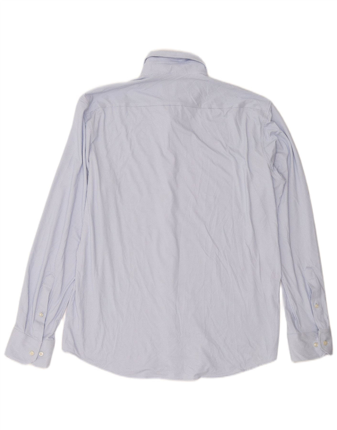 HUGO BOSS Herren-Hemd mit normaler Passform, großes, blau gepunktetes Polyester