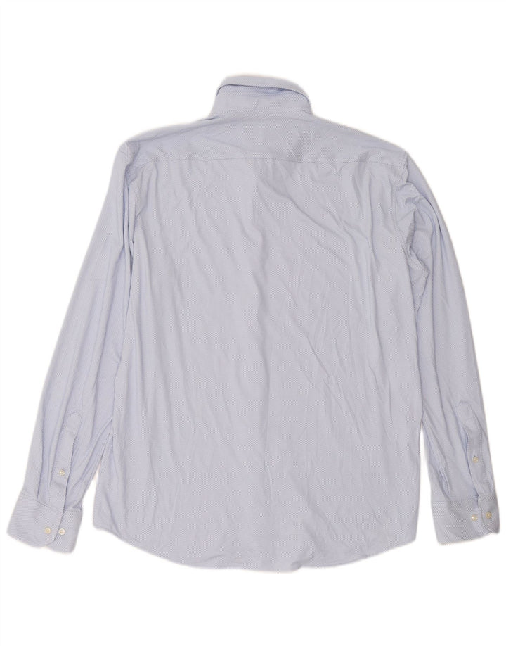 HUGO BOSS Herren-Hemd mit normaler Passform, großes, blau gepunktetes Polyester