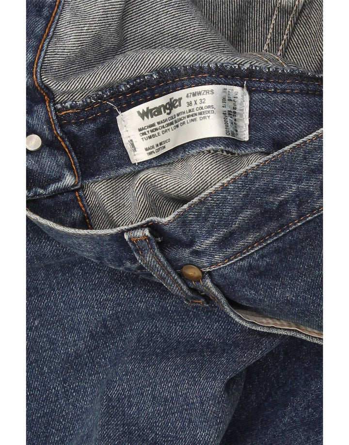 Wrangler Herren Straight Jeans W38 L32 Blaue Baumwolle