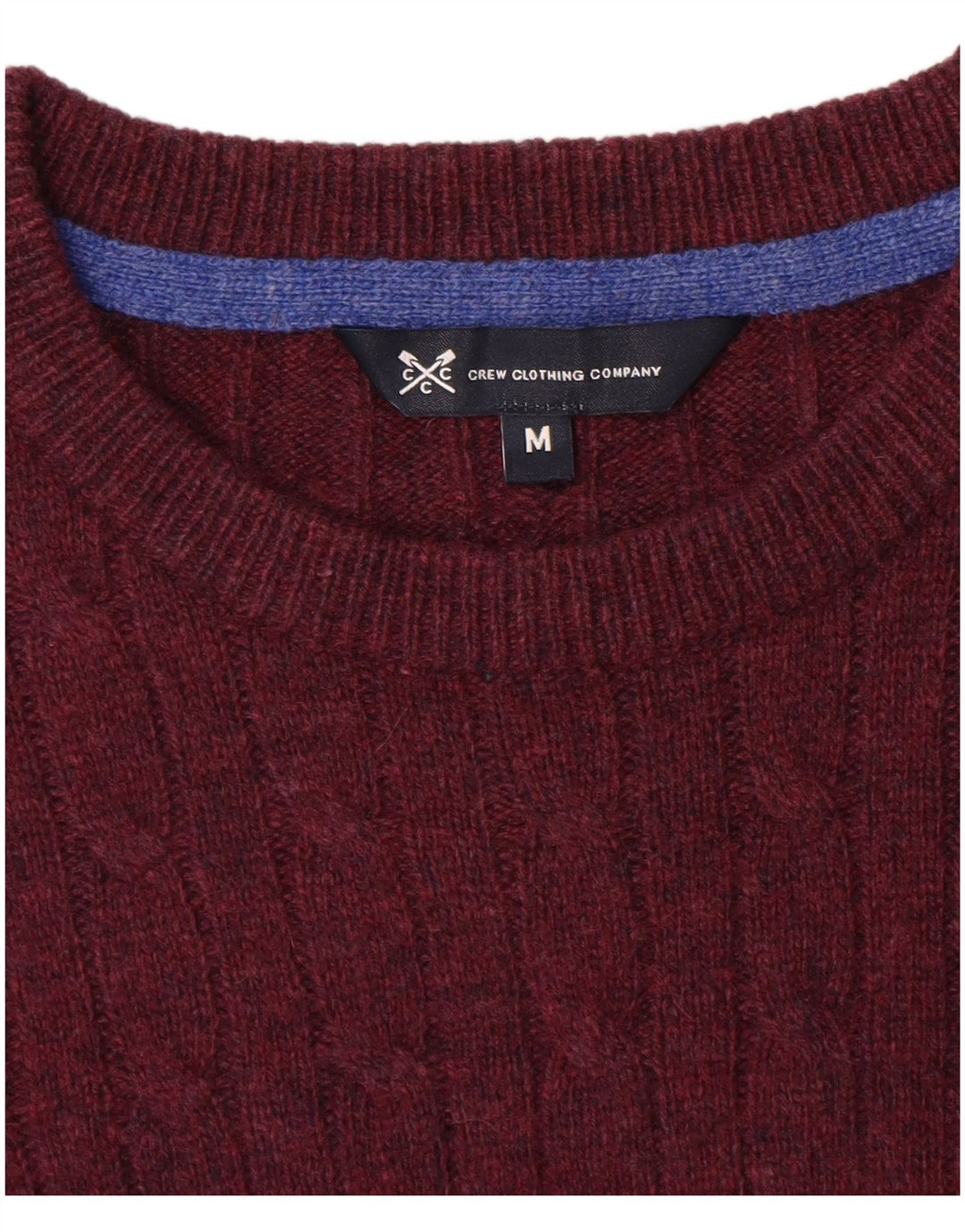 Crew Clothing Herren-Pullover mit Rundhalsausschnitt, mittelgroße burgunderrote Lammwolle