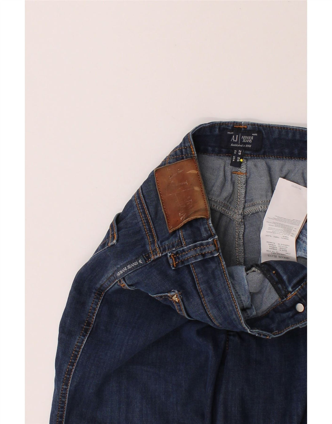 ARMANI Womens Straight Jeans W29 L32 Blue Cotton Vintage Armani and Second-Hand Armani from Messina Hembry 