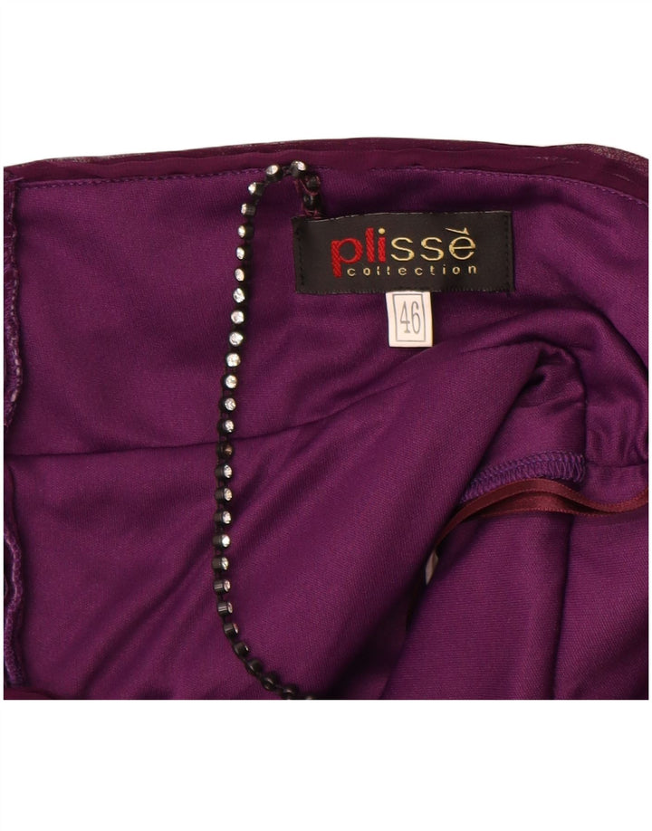 Vintage Damen Ärmelloses Swingkleid IT 46 Large Lila Polyester