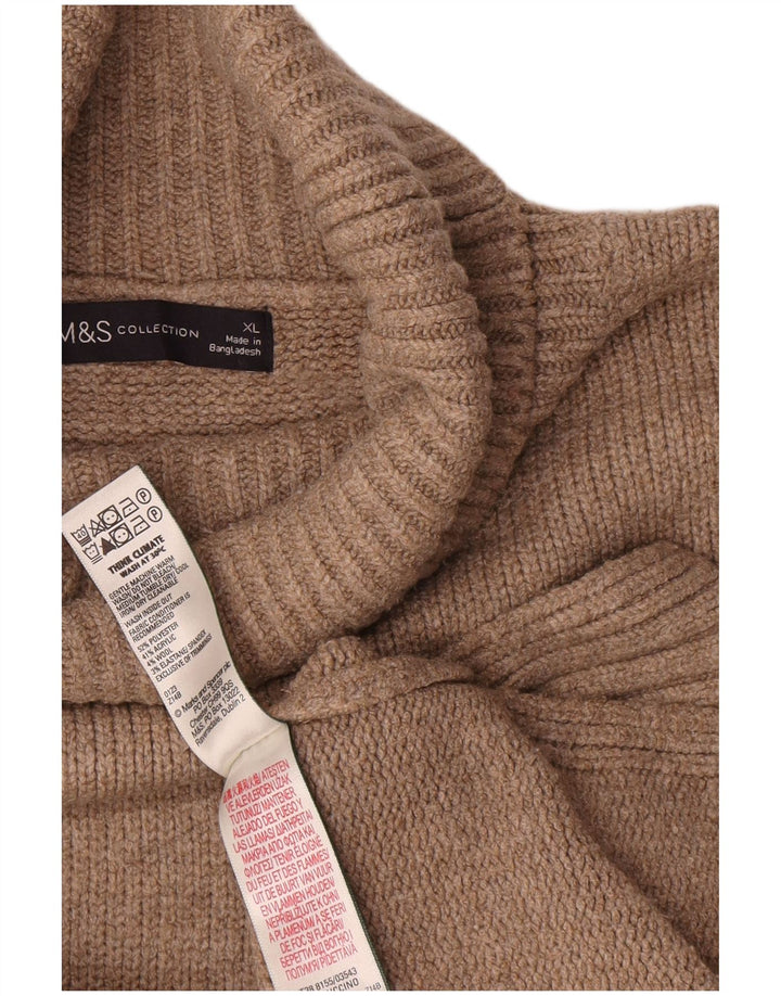 Marks & Spencer Damen-Pullover, übergroß, Rollkragenpullover, Gr. 18, XL, Beige
