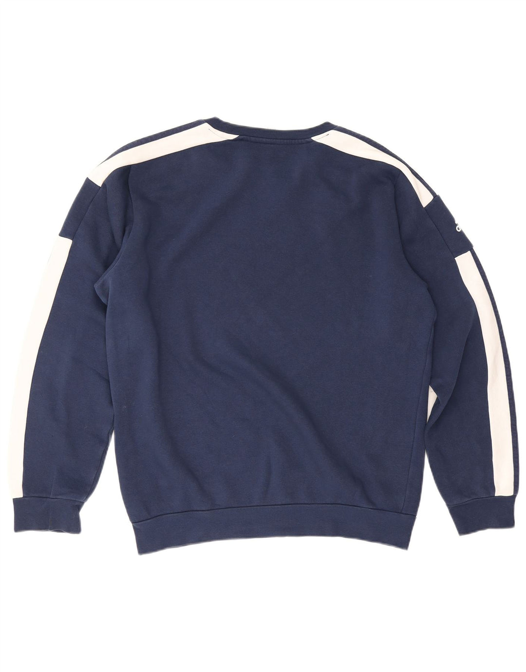 Adidas Herren Grafik-Sweatshirt-Pullover aus mittelblauer, marineblauer Colourblock-Baumwolle