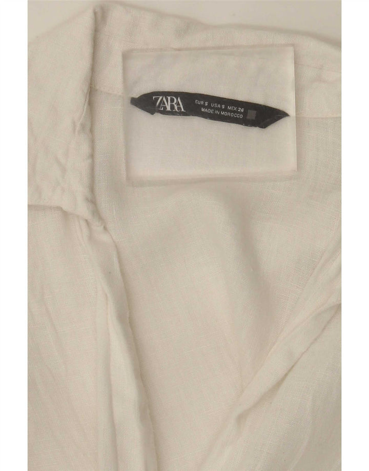 Zara Damen Hemd UK 10 Small Weiß