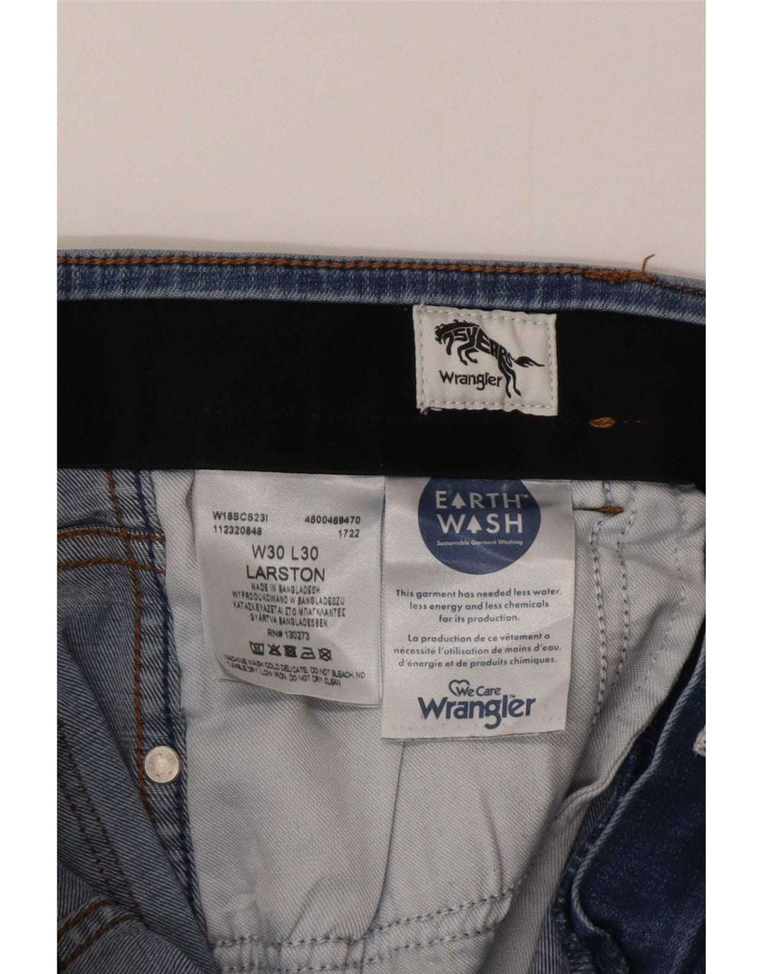 Wrangler Herren Larston Slim Jeans W30 L30 Blaue Baumwolle