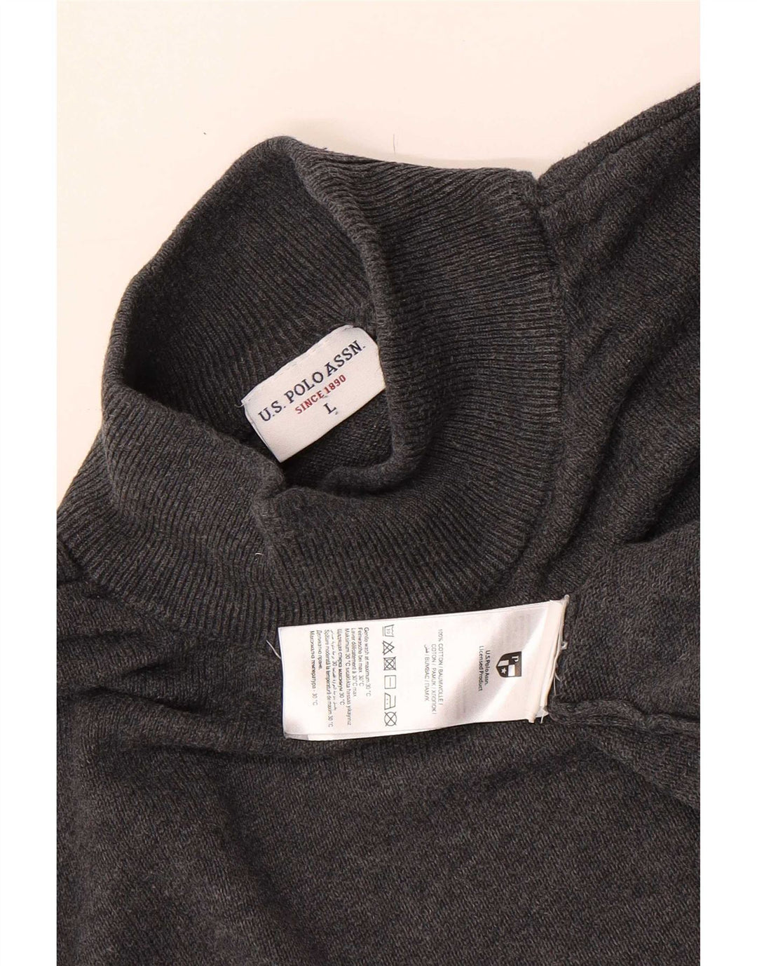 U.S. Polo Assn. Rollkragenpullover für Herren, Größe L, Grau
