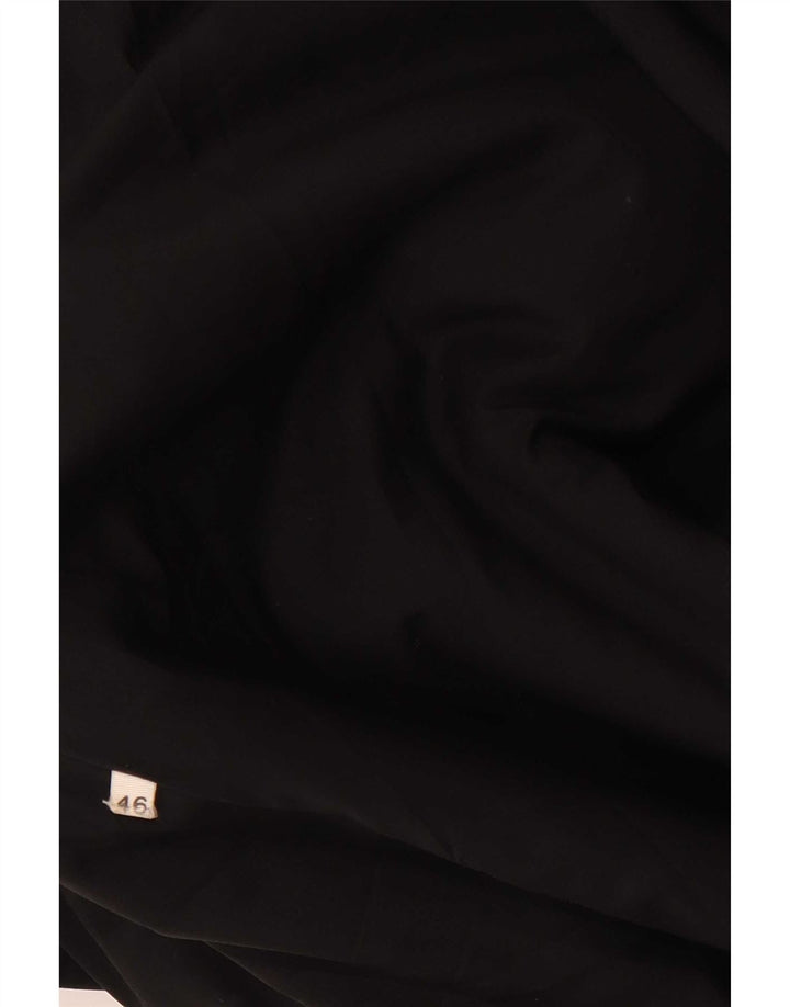 Vintage Damen Übergroßer Ledermantel IT 46 Large Schwarz