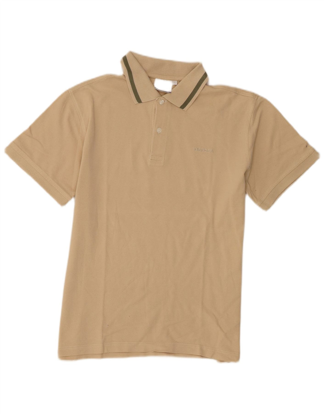 Diadora Herren Kurzarm-Poloshirt in normaler Passform, mittelbeige Baumwolle