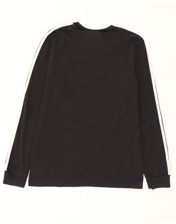 Adidas Damen Top Langarm UK 10 Small Schwarz Baumwolle