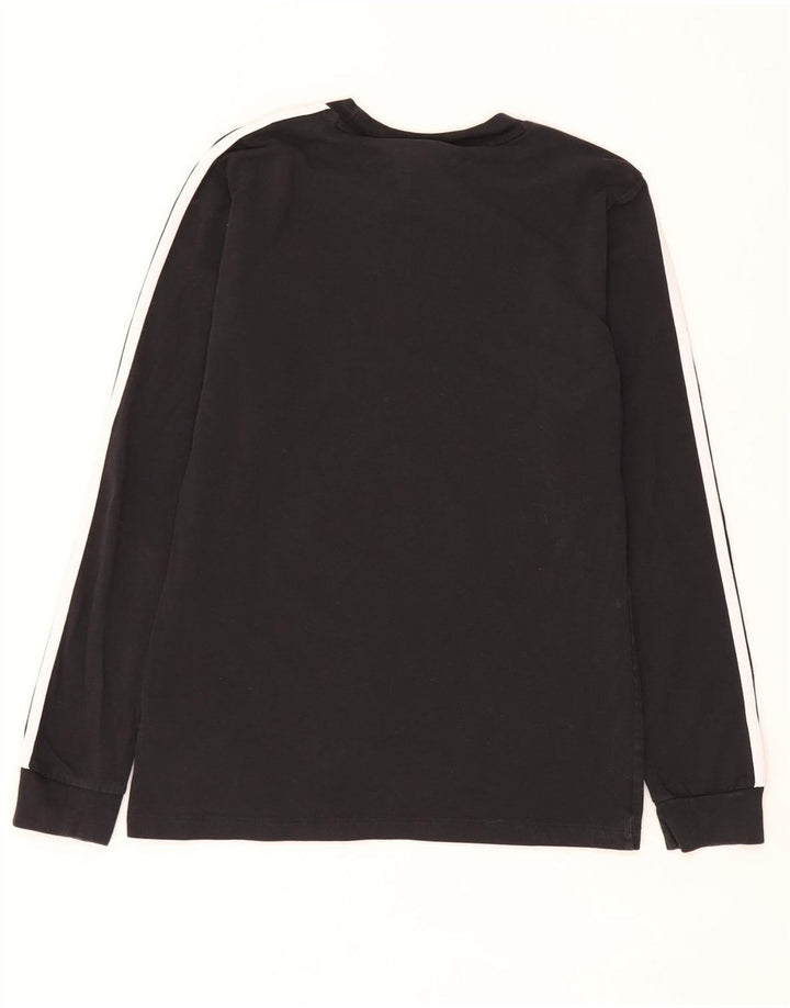Adidas Damen Top Langarm UK 10 Small Schwarz Baumwolle