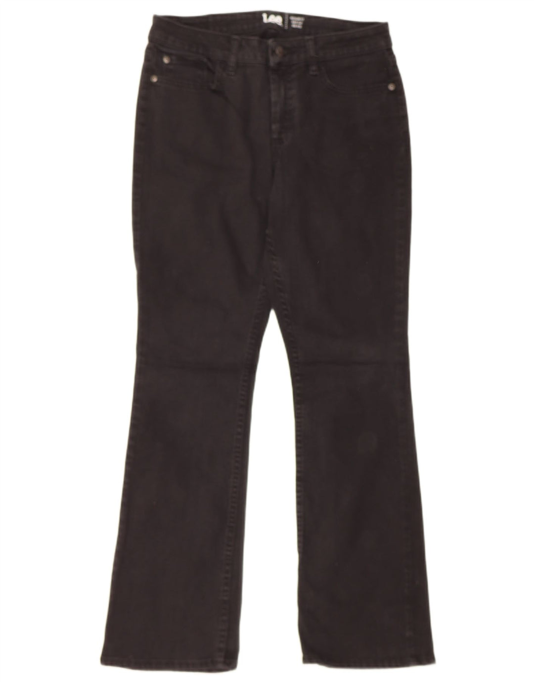 LEE Womens Regular Fit Mid Rise Bootcut Jeans W30 L29  Black Cotton