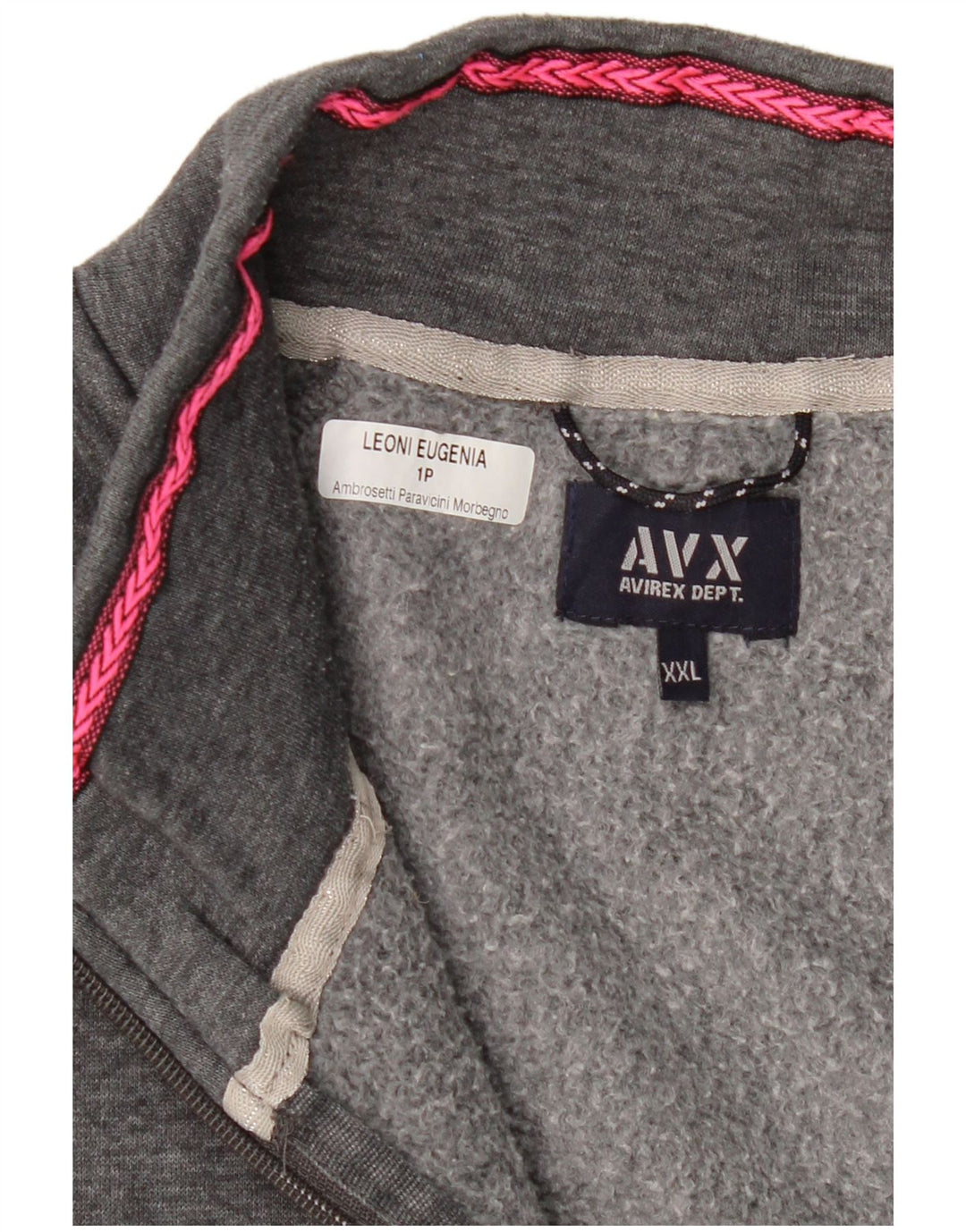 Avirex Damen-Trainingsanzug-Top-Jacke, UK 20 2XL, graue Baumwolle