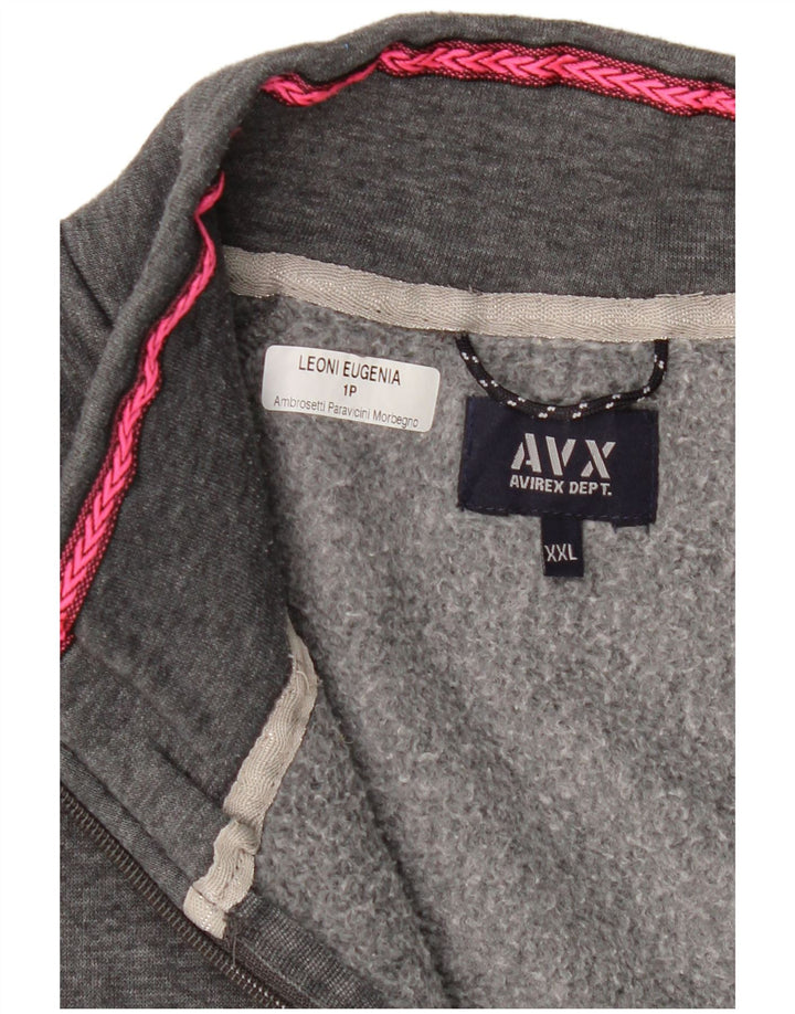 Avirex Damen-Trainingsanzug-Top-Jacke, UK 20 2XL, graue Baumwolle
