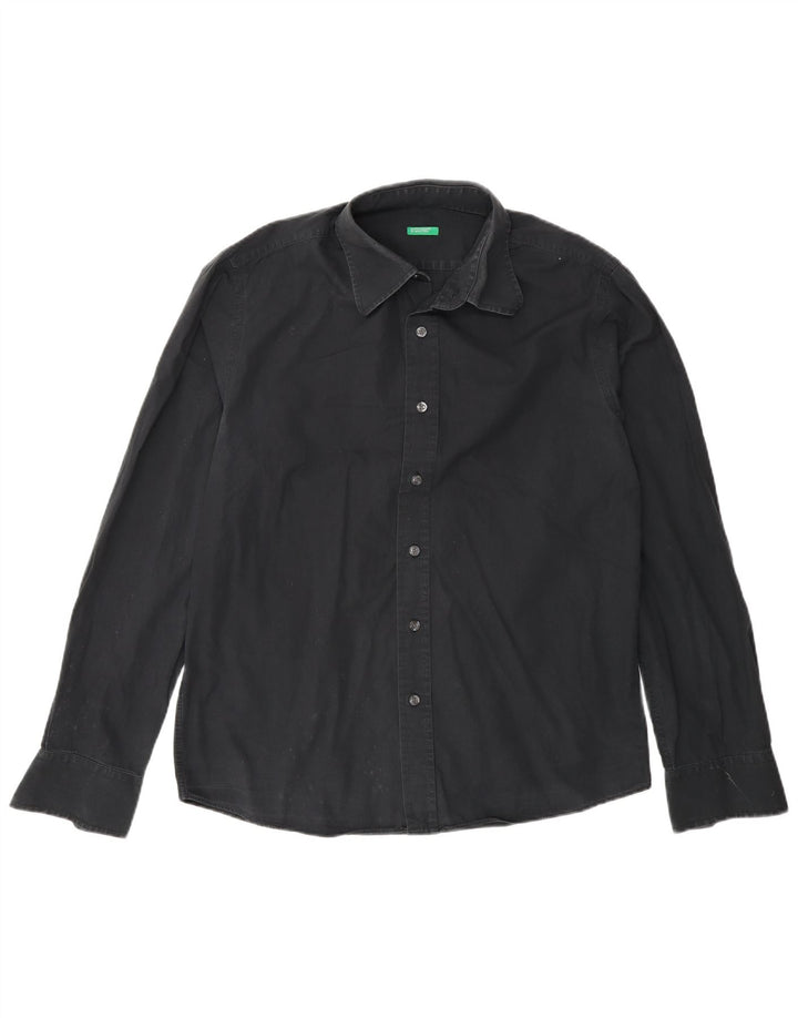 Benetton Herrenhemd Medium Schwarz