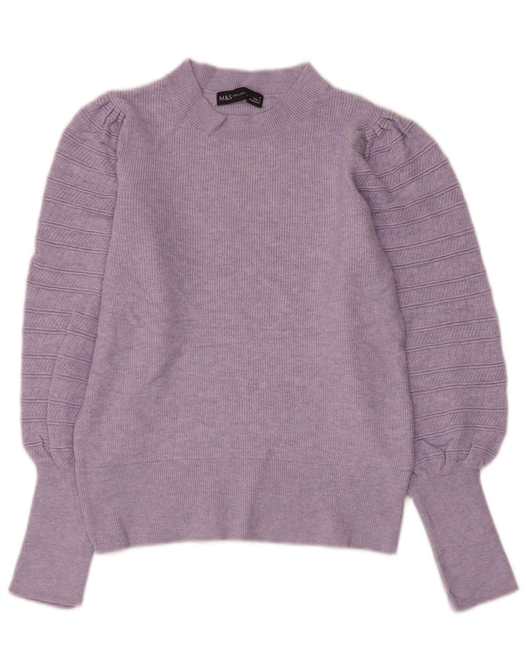 MARKS & SPENCER Damen Crop Pullover mit Rundhalsausschnitt, Gr. 8, Lila