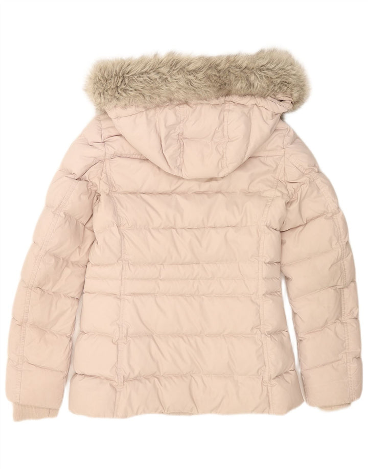 Tommy Hilfiger Wattierte Damenjacke mit Kapuze, UK 6, XS, Rosa, Polyester