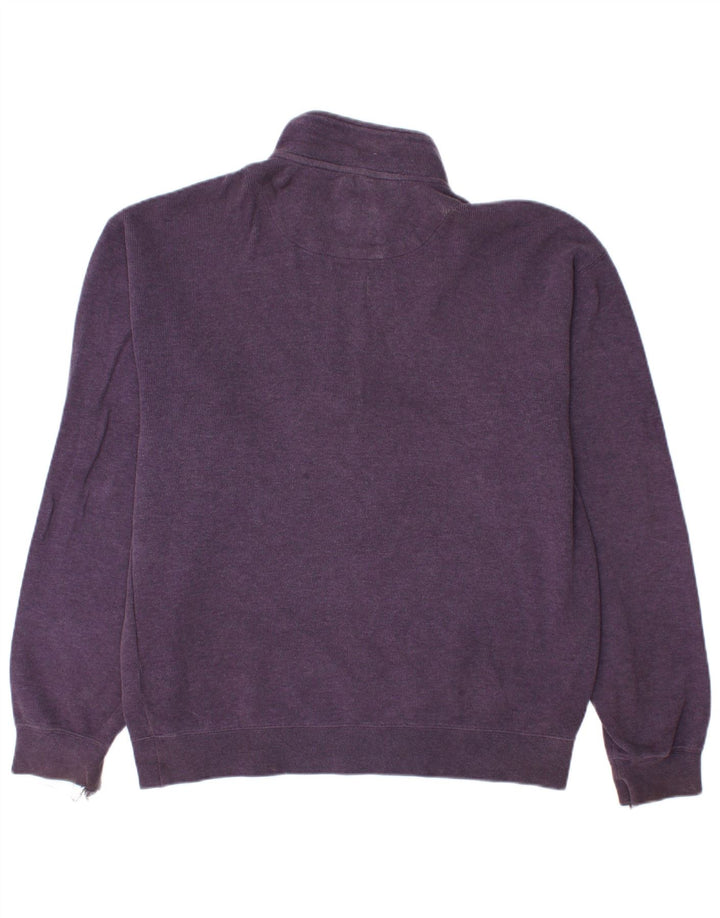 ORVIS Herren-Sweatshirt mit Reißverschluss am Hals, mittelviolette Baumwolle