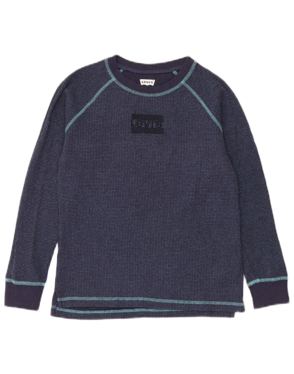 Levi's Jungen-Oberteil, langärmlig, 11–12 Jahre, marineblaue Baumwolle
