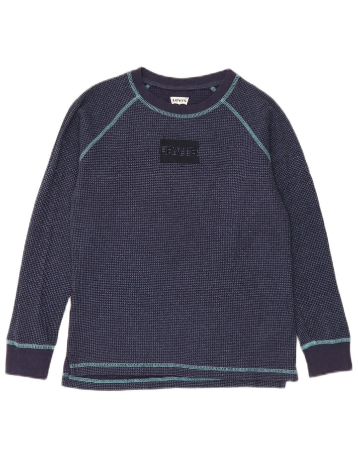 Levi's Jungen-Oberteil, langärmlig, 11–12 Jahre, marineblaue Baumwolle