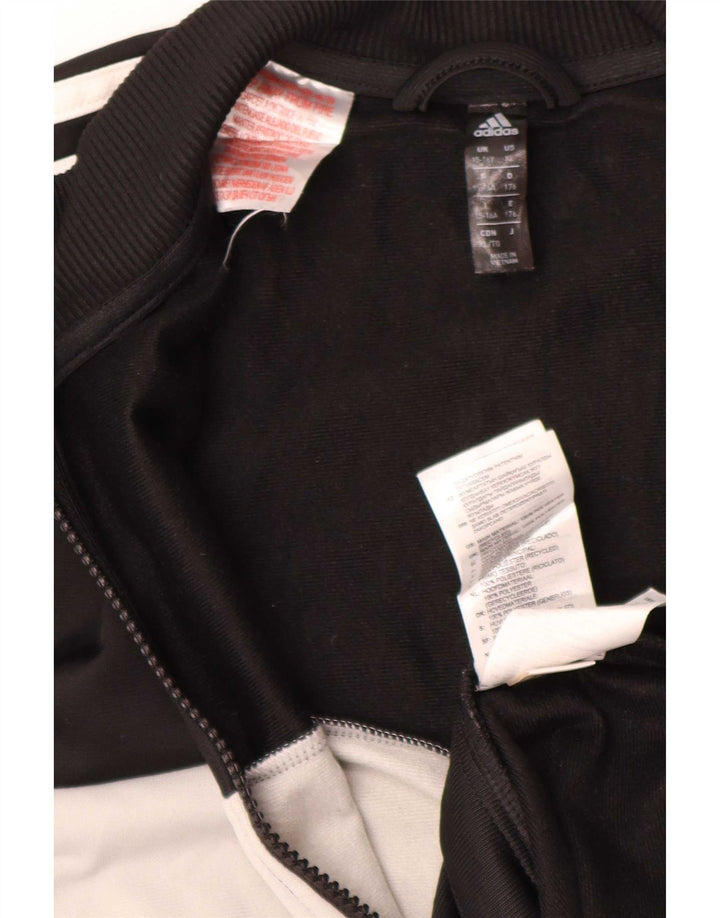 Adidas Jungen-Trainingsanzug-Top-Jacke, 15–16 Jahre, schwarzes Colourblock-Polyester