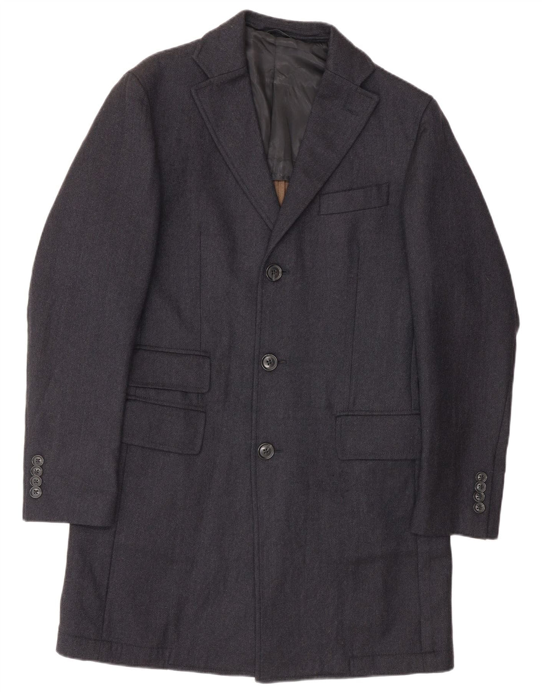 LUIGI BIANCHI Herren Longline Blazer Jacke IT 48 Medium Navy Blue Classic