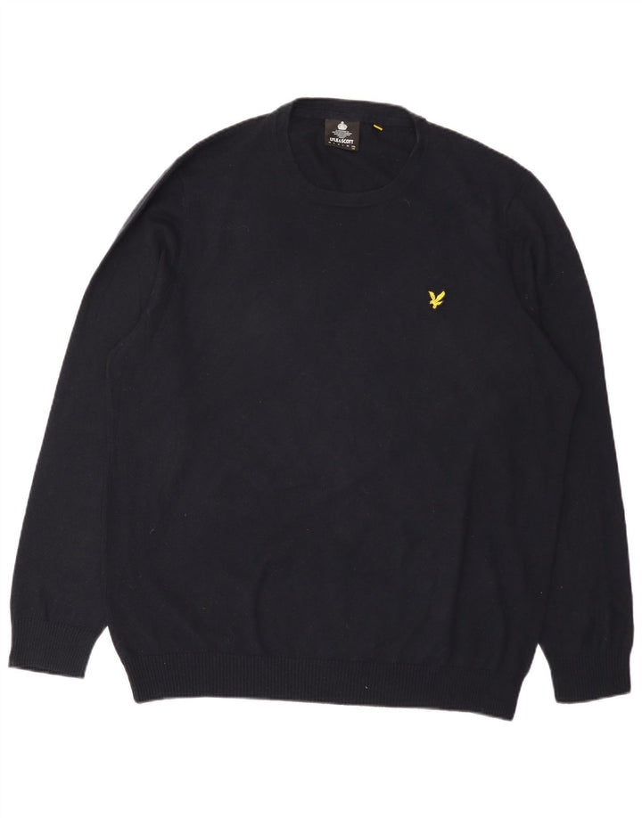Lyle & Scott Herren-Pullover mit Rundhalsausschnitt, 2XL, Marineblau
