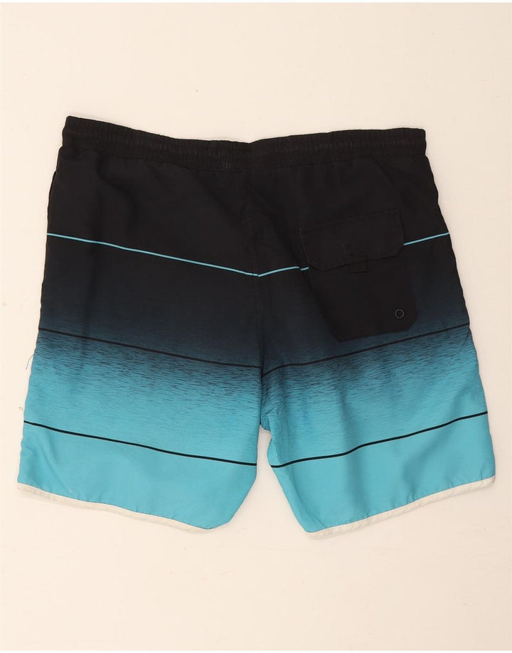 Fila Herren-Badeshorts mit Grafik, mittelblau, Farbblock-Polyester