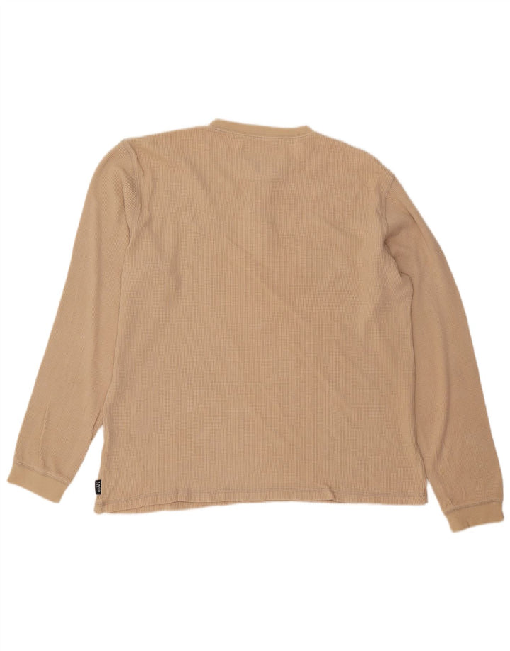 IZOD Herren-Top, langärmelig, mittelbeige Baumwolle
