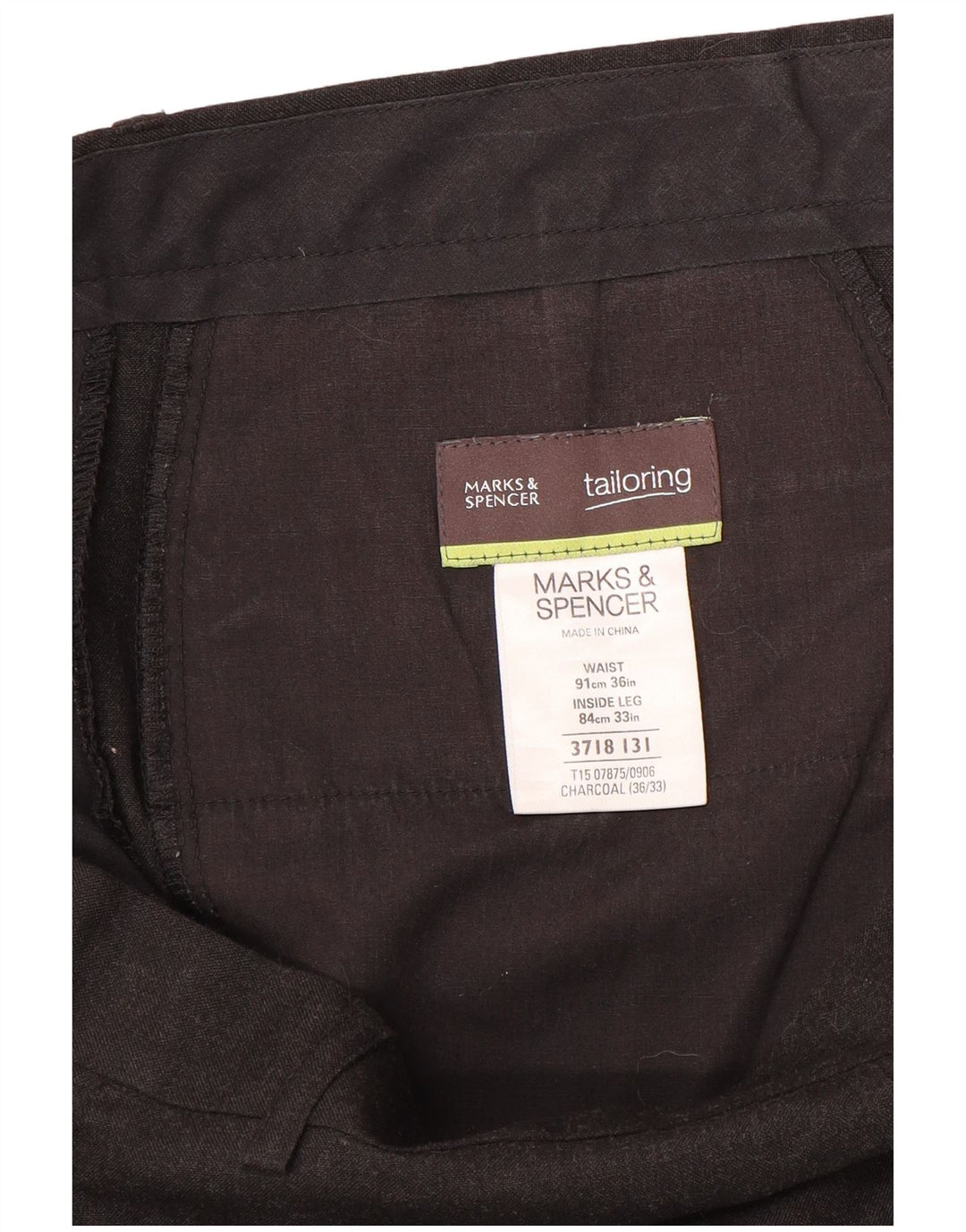 Gerade Herren-Anzughose von Marks & Spencer, W36, L33, grau, Polyester