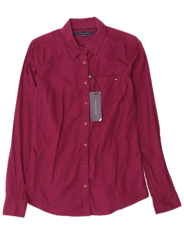 Tommy Hilfiger Damenhemd UK 6 XS Lila Baumwolle