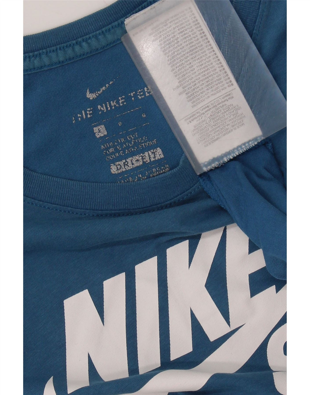 NIKE Herren-T-Shirt mit sportlichem Schnitt und Grafik, Größe L, aus blauer Baumwolle