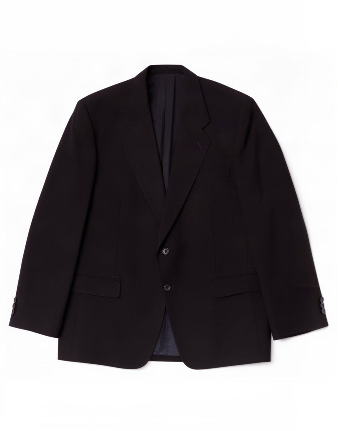 Vintage Herren 2 Knopf Blazer Jacke IT 54 2XL Schwarze Wolle