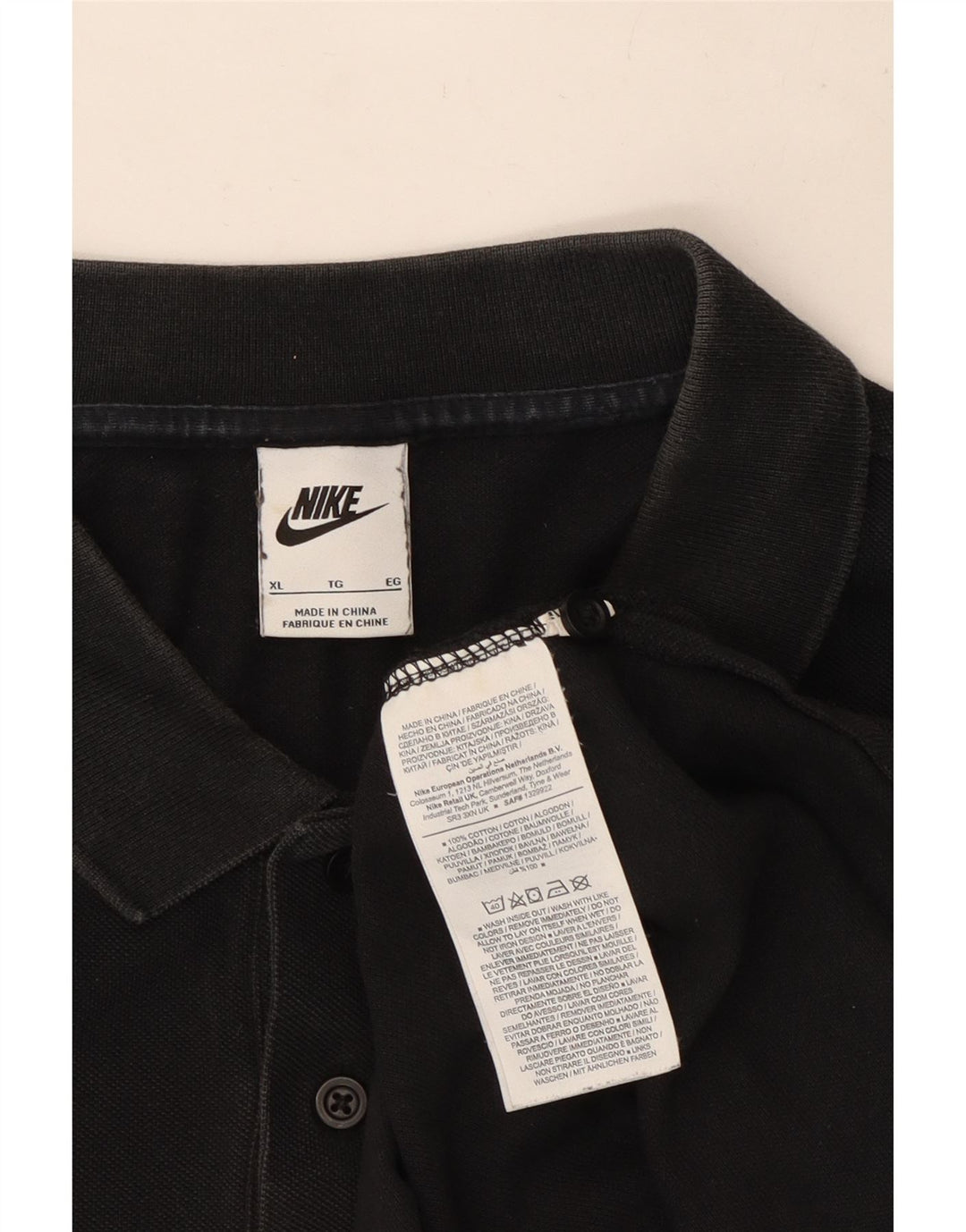 Nike Herren-Poloshirt XL aus schwarzer Baumwolle