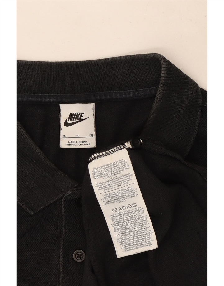 Nike Herren-Poloshirt XL aus schwarzer Baumwolle