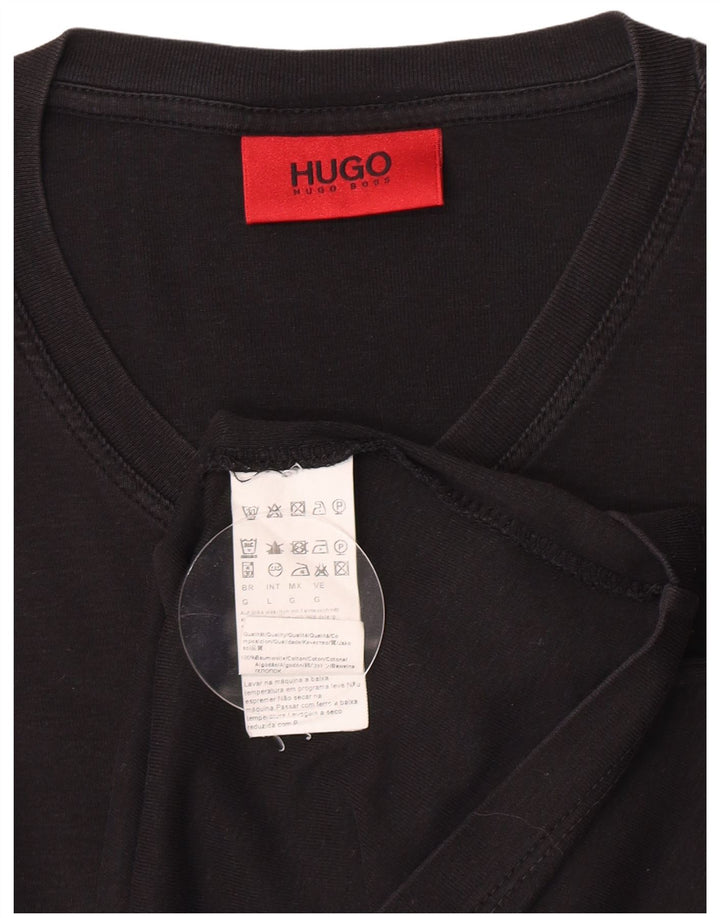 Hugo Boss Herren T-Shirt Top Large Schwarz Baumwolle