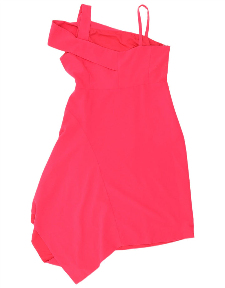 Coast Damen Ärmelloses asymmetrisches Kleid UK 18 XL Rosa Polyester