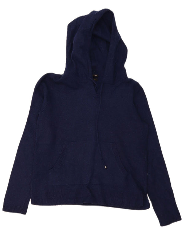 Massimo Dutti Damen-Pullover mit Kapuze, UK 10, Größe S, marineblaue Wolle